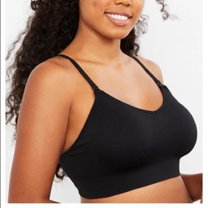 Seamless rib knit maternity and nursing bra